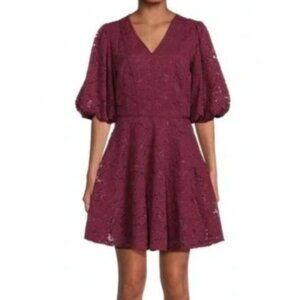 Rachel Parcell Womens Plus Size 14 V-Neck Floral‎ Lace Mini Dress NWT